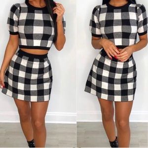 Black and White Plaid Set